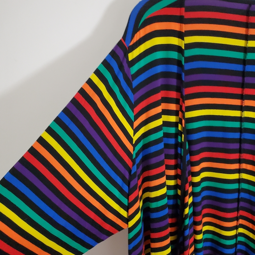 Torrid Women's Rainbow Striped Open Front Draped Cardigan Size 5X (28) - Picture 4 of 9